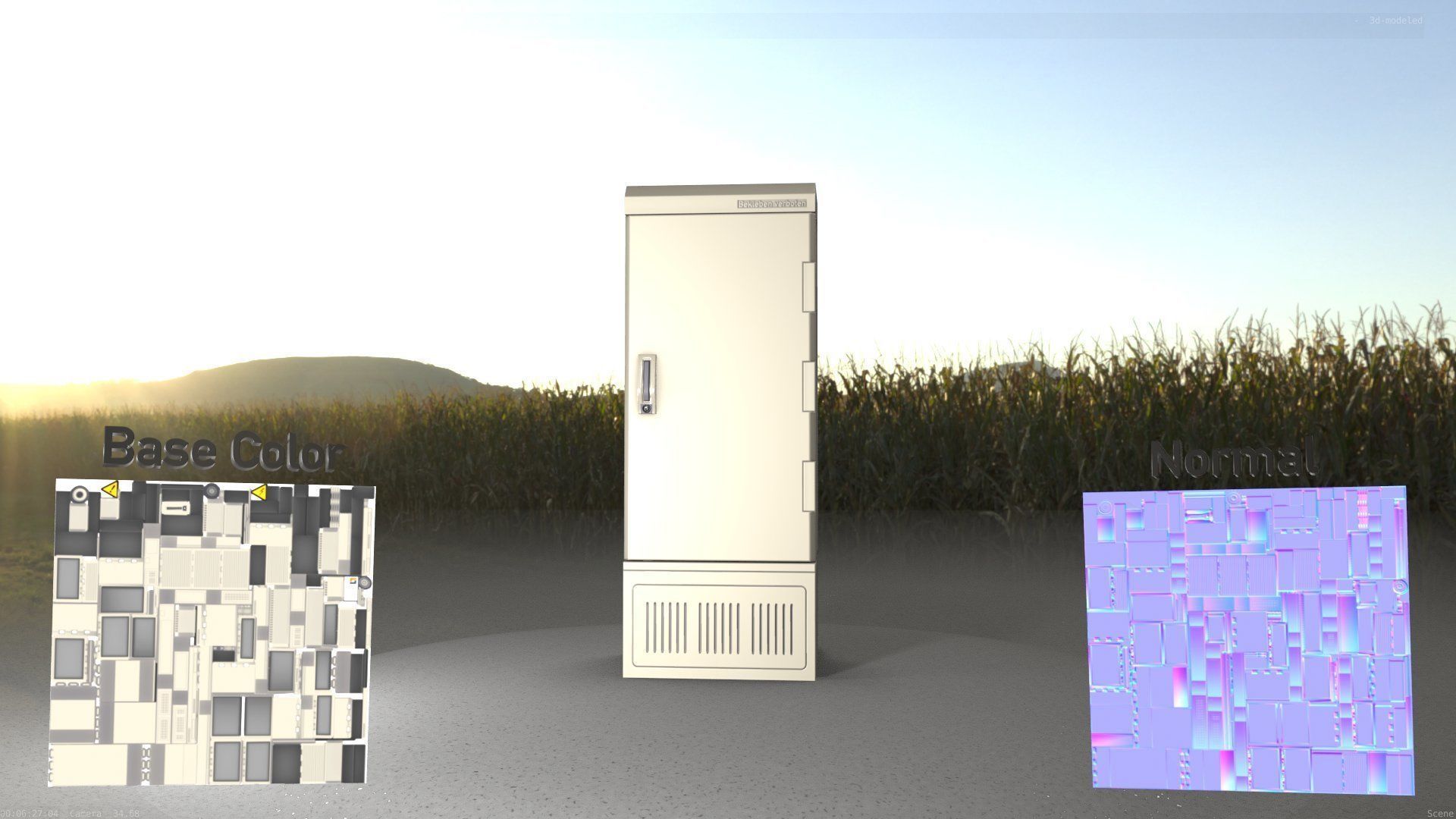 Electrical Distribution Cabinet 93 Low-poly 3D model_2