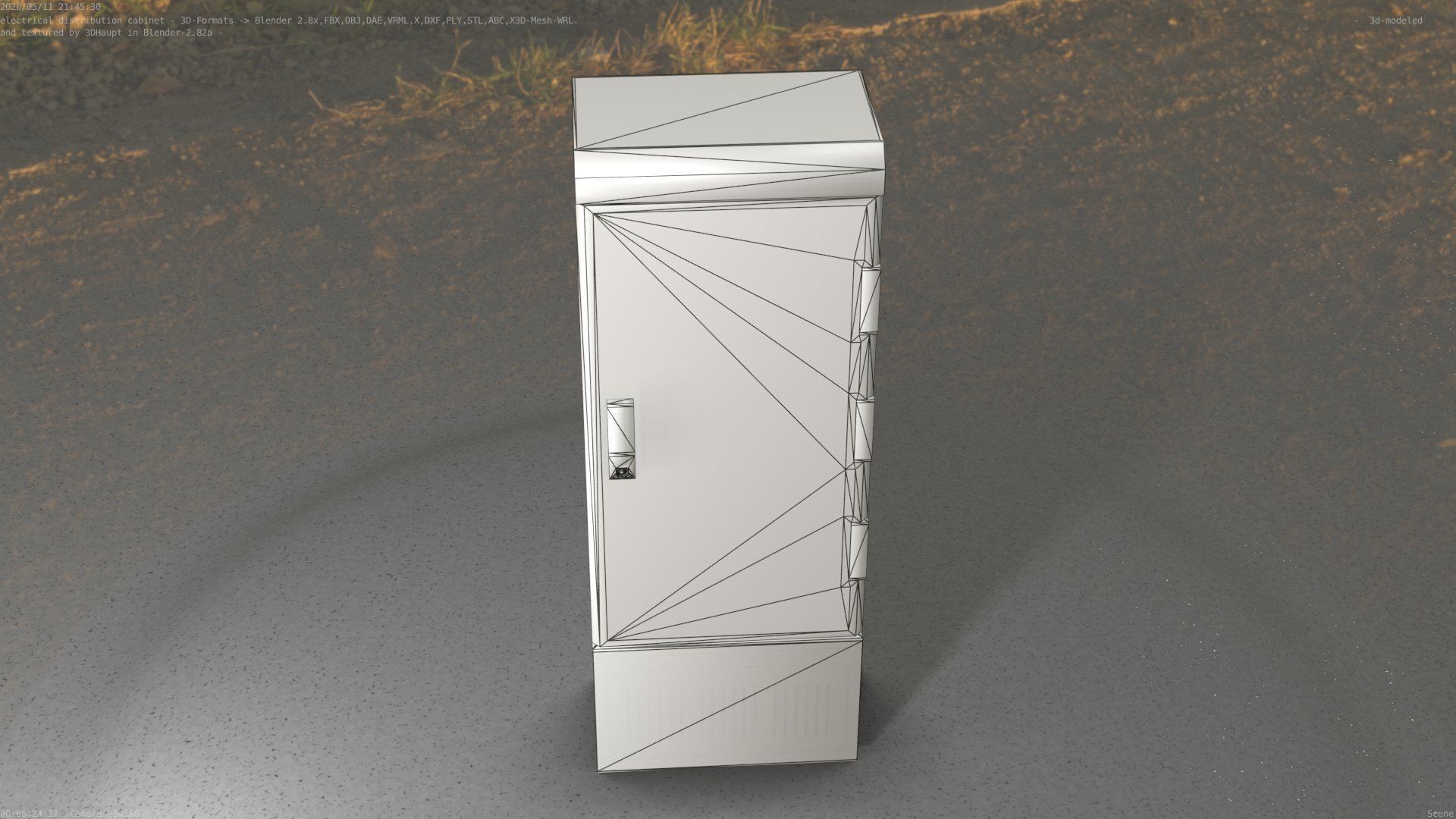 Electrical Distribution Cabinet 93 Low-poly 3D model_39