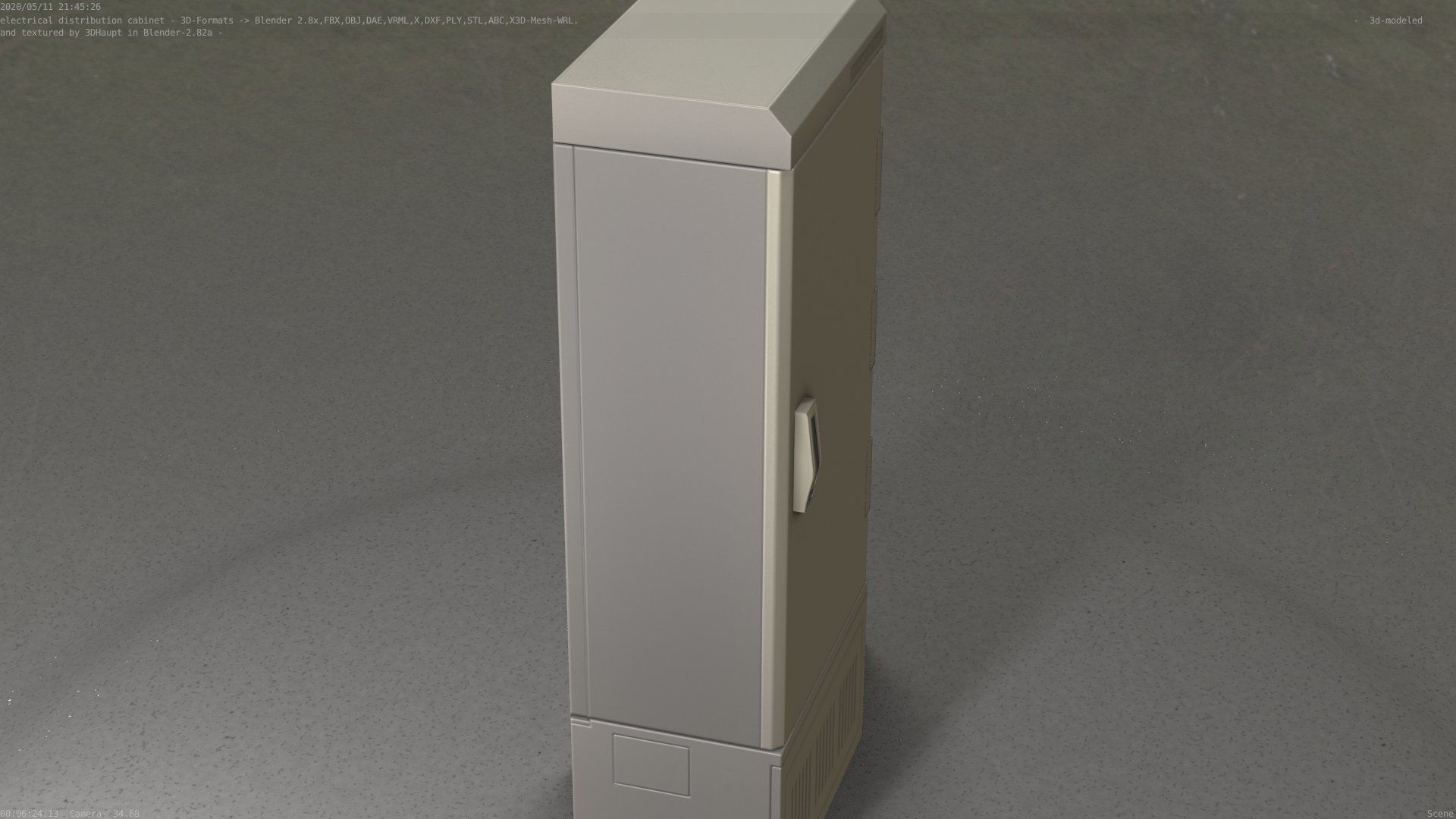 Electrical Distribution Cabinet 93 Low-poly 3D model_35