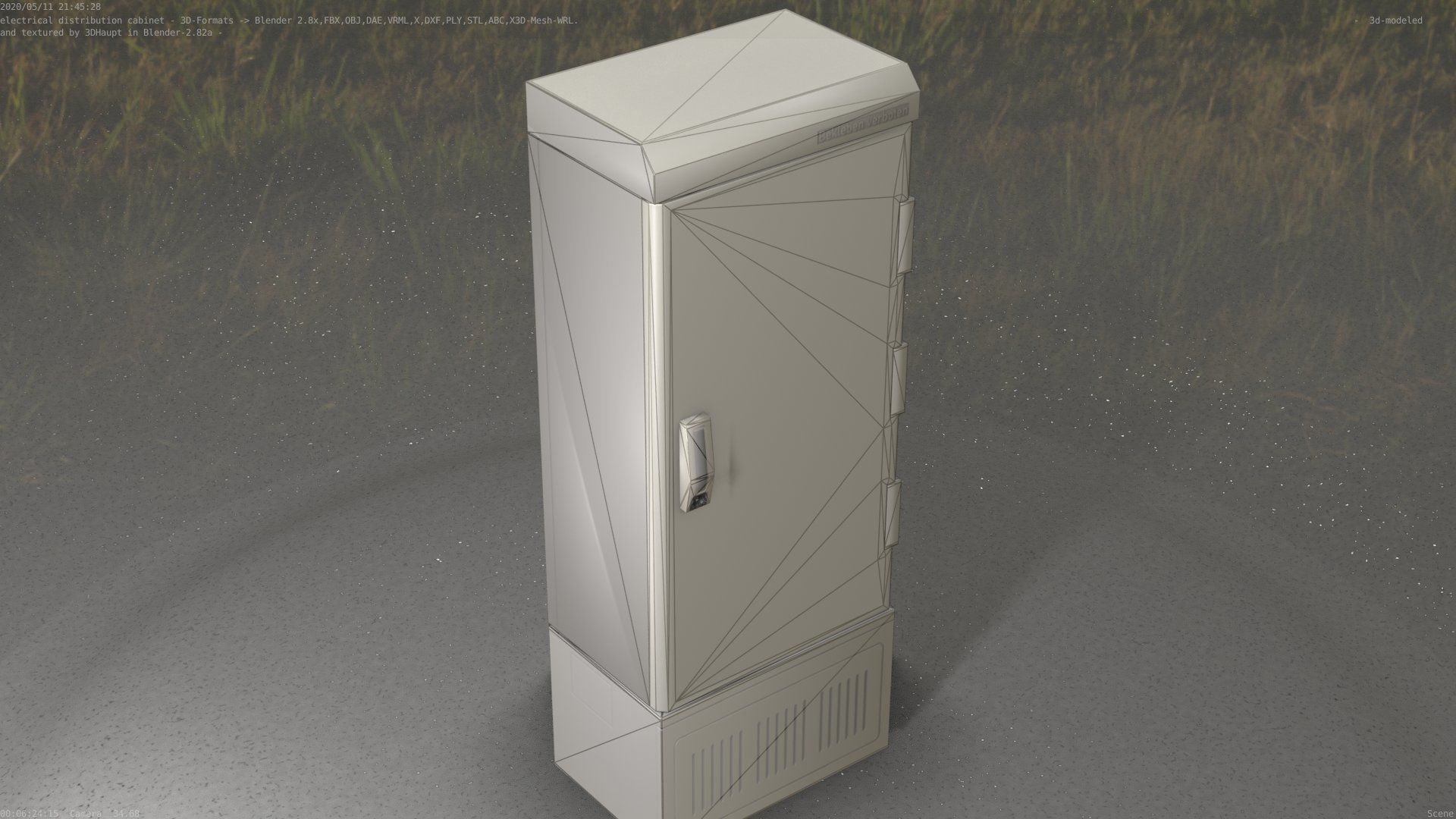 Electrical Distribution Cabinet 93 Low-poly 3D model_37