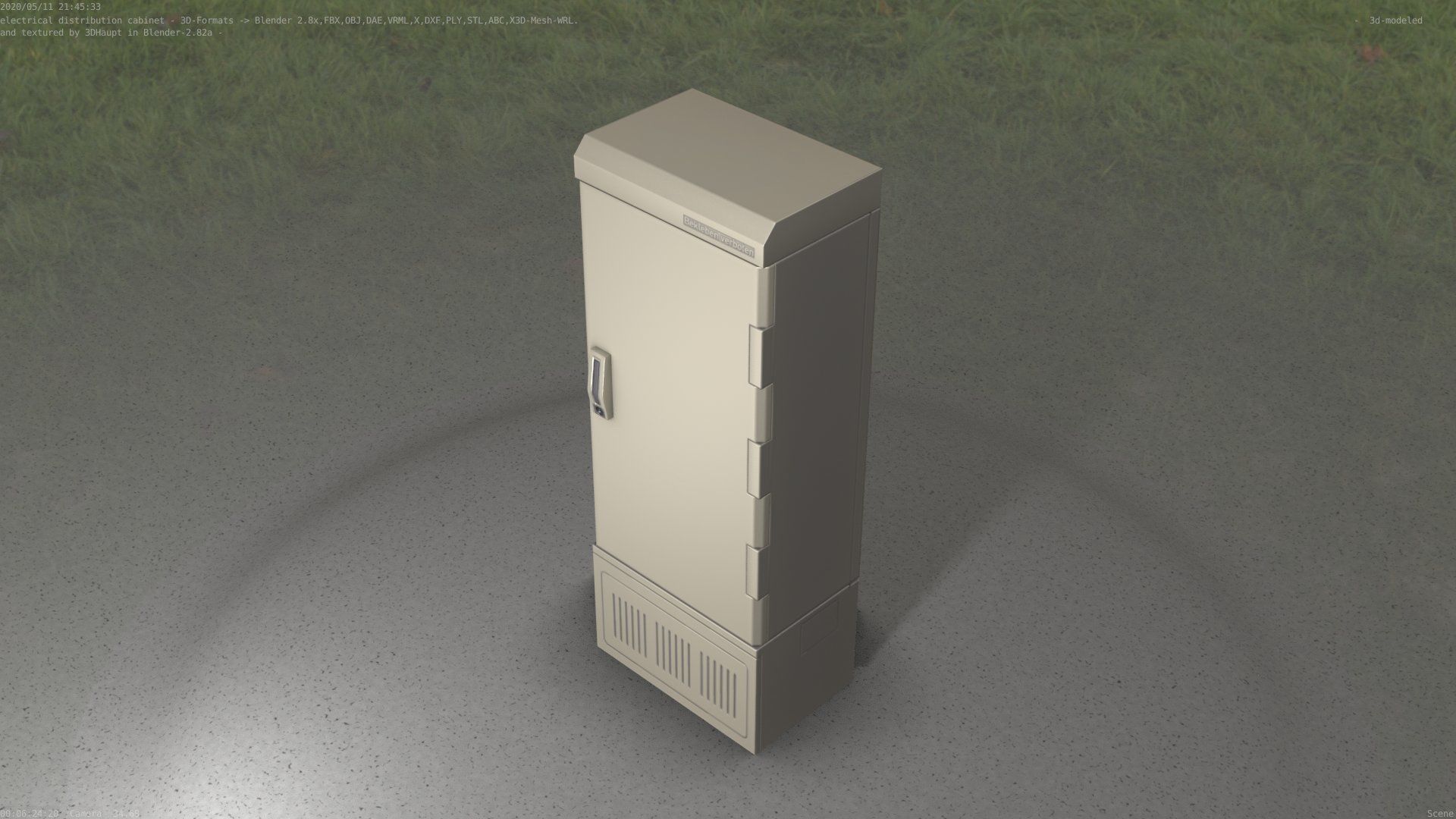Electrical Distribution Cabinet 93 Low-poly 3D model_42