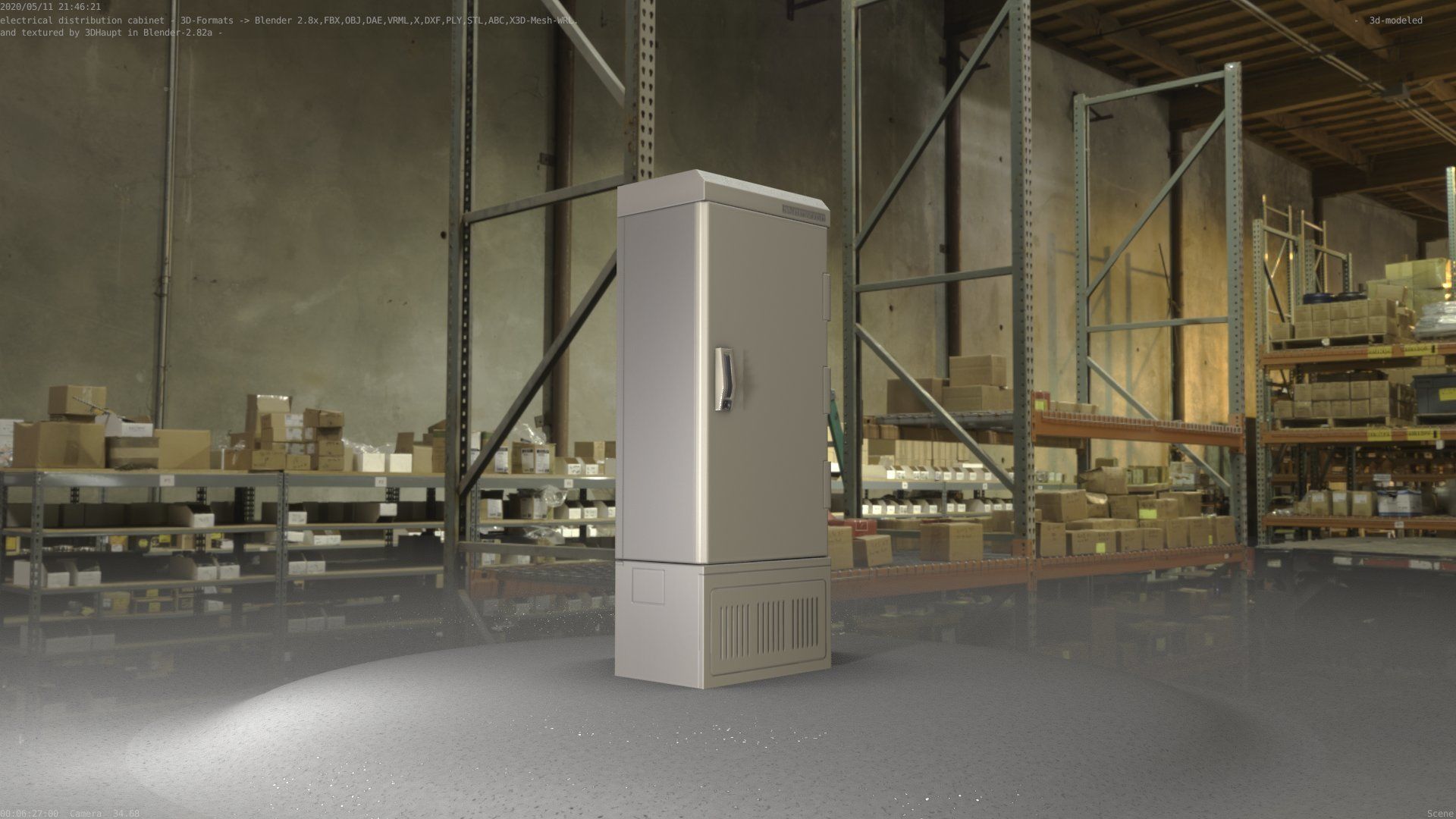 Electrical Distribution Cabinet 93 Low-poly 3D model_94