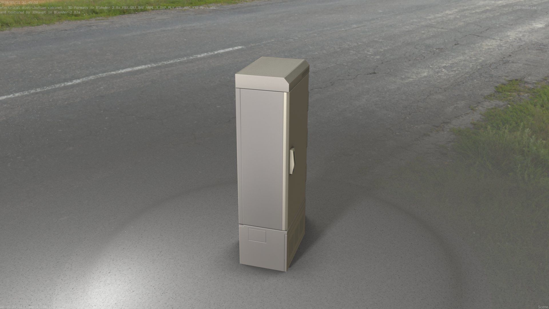 Electrical Distribution Cabinet 93 Low-poly 3D model_60