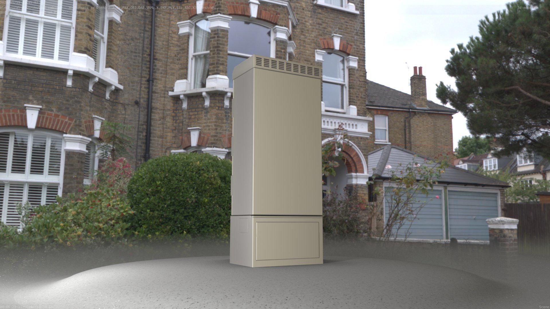 Electrical Distribution Cabinet 93 Low-poly 3D model_9