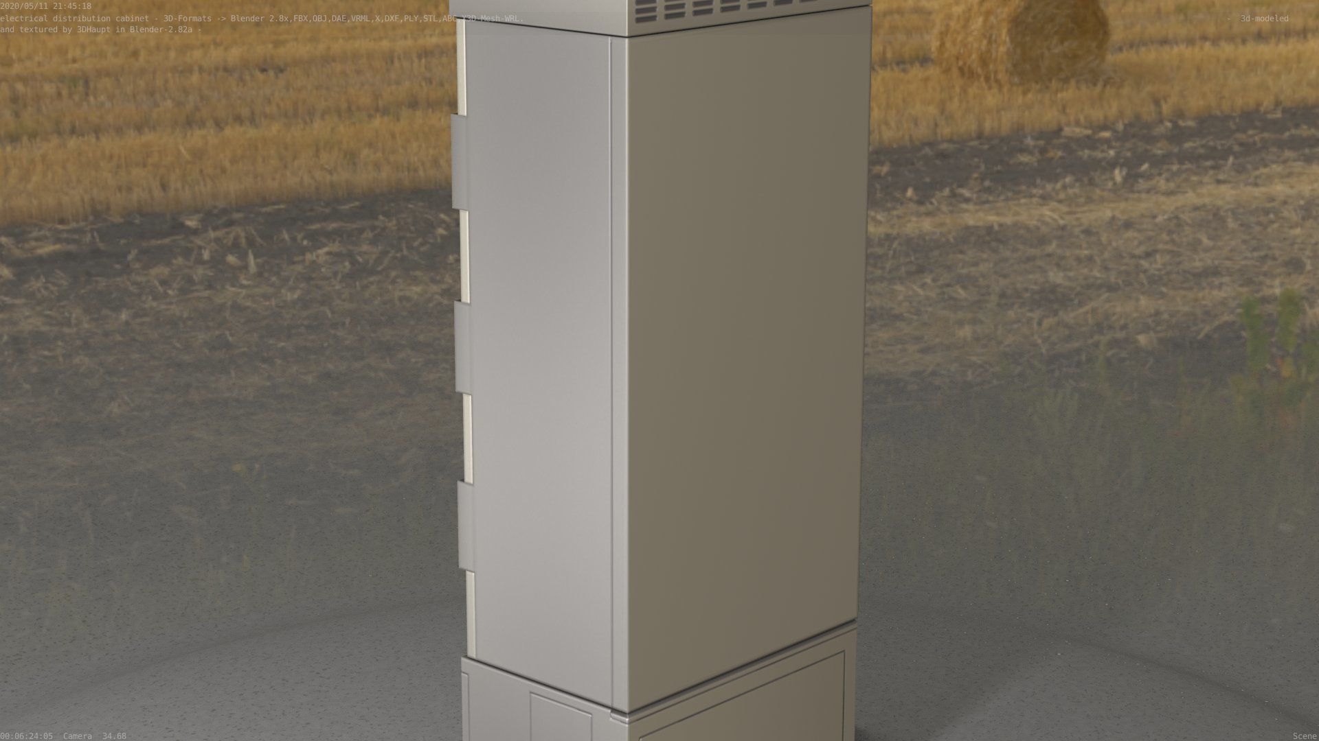 Electrical Distribution Cabinet 93 Low-poly 3D model_27