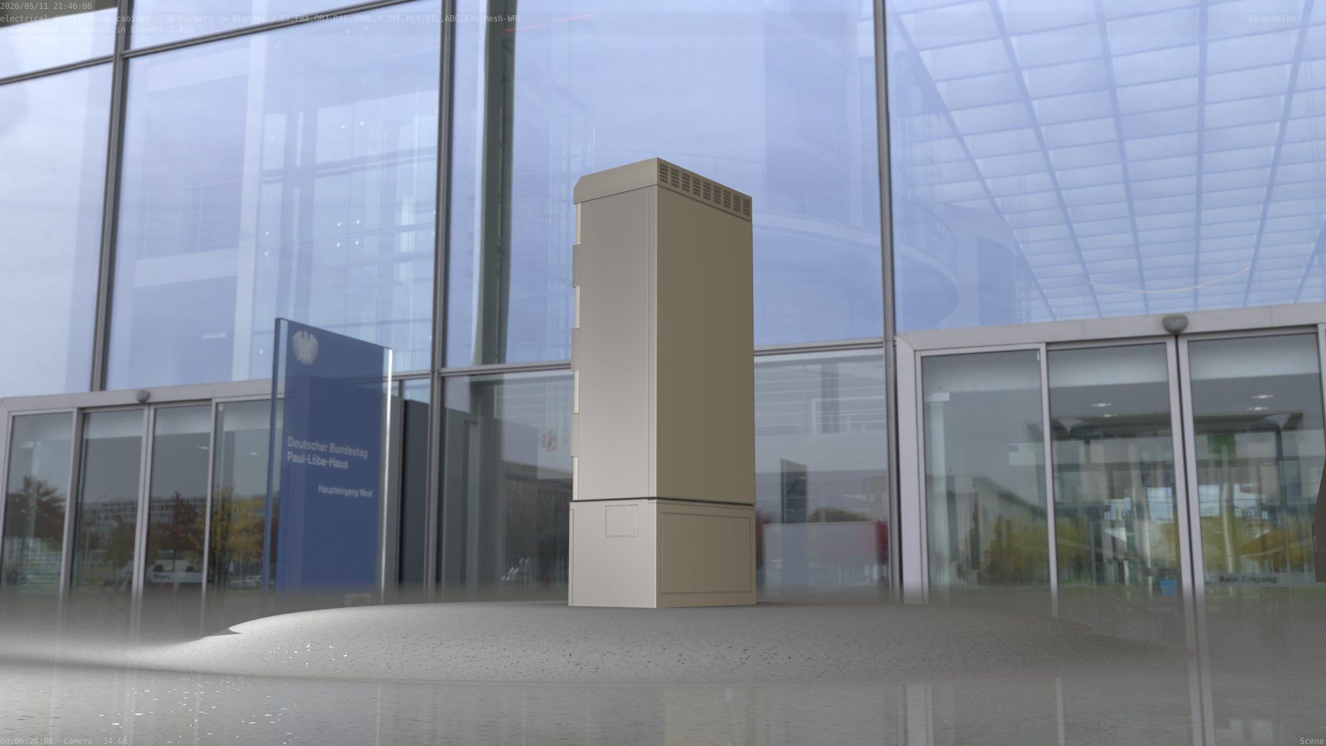 Electrical Distribution Cabinet 93 Low-poly 3D model_78