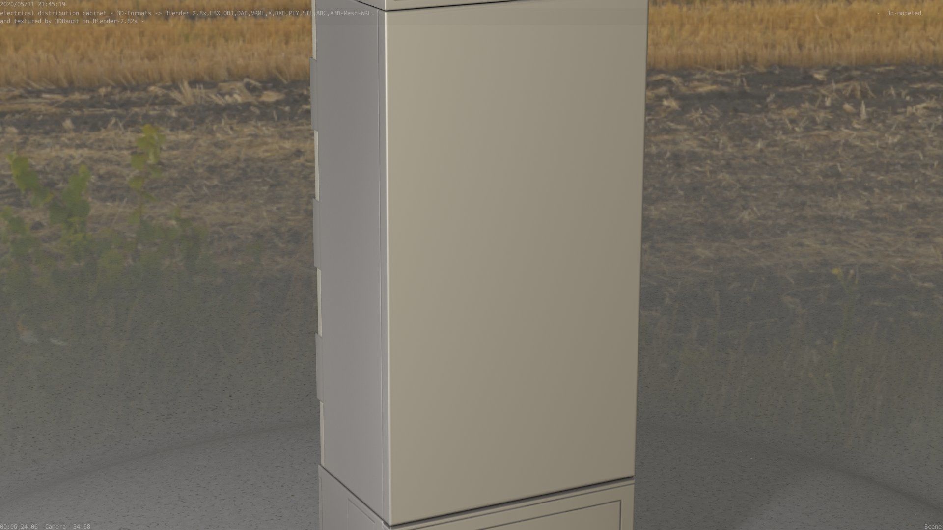 Electrical Distribution Cabinet 93 Low-poly 3D model_28