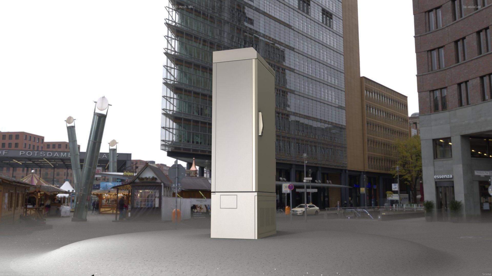 Electrical Distribution Cabinet 93 Low-poly 3D model_17