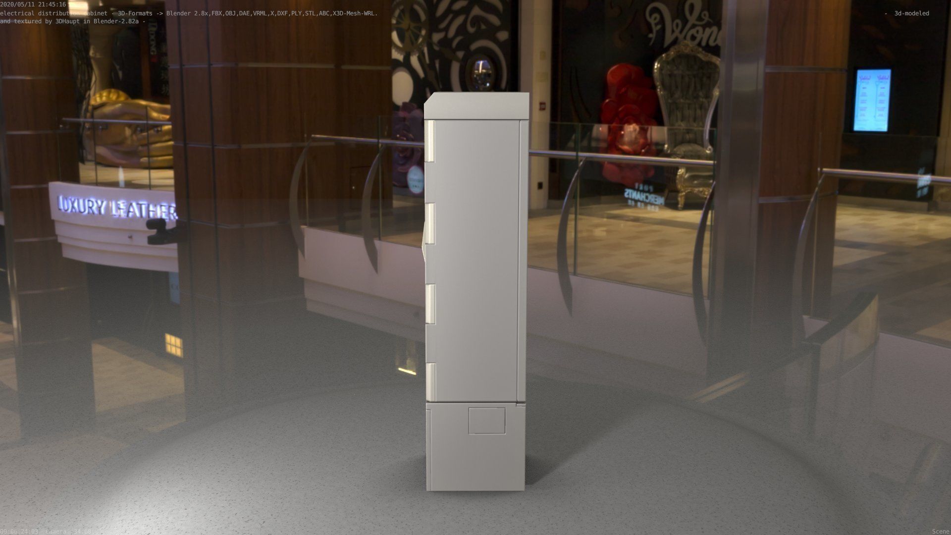 Electrical Distribution Cabinet 93 Low-poly 3D model_25