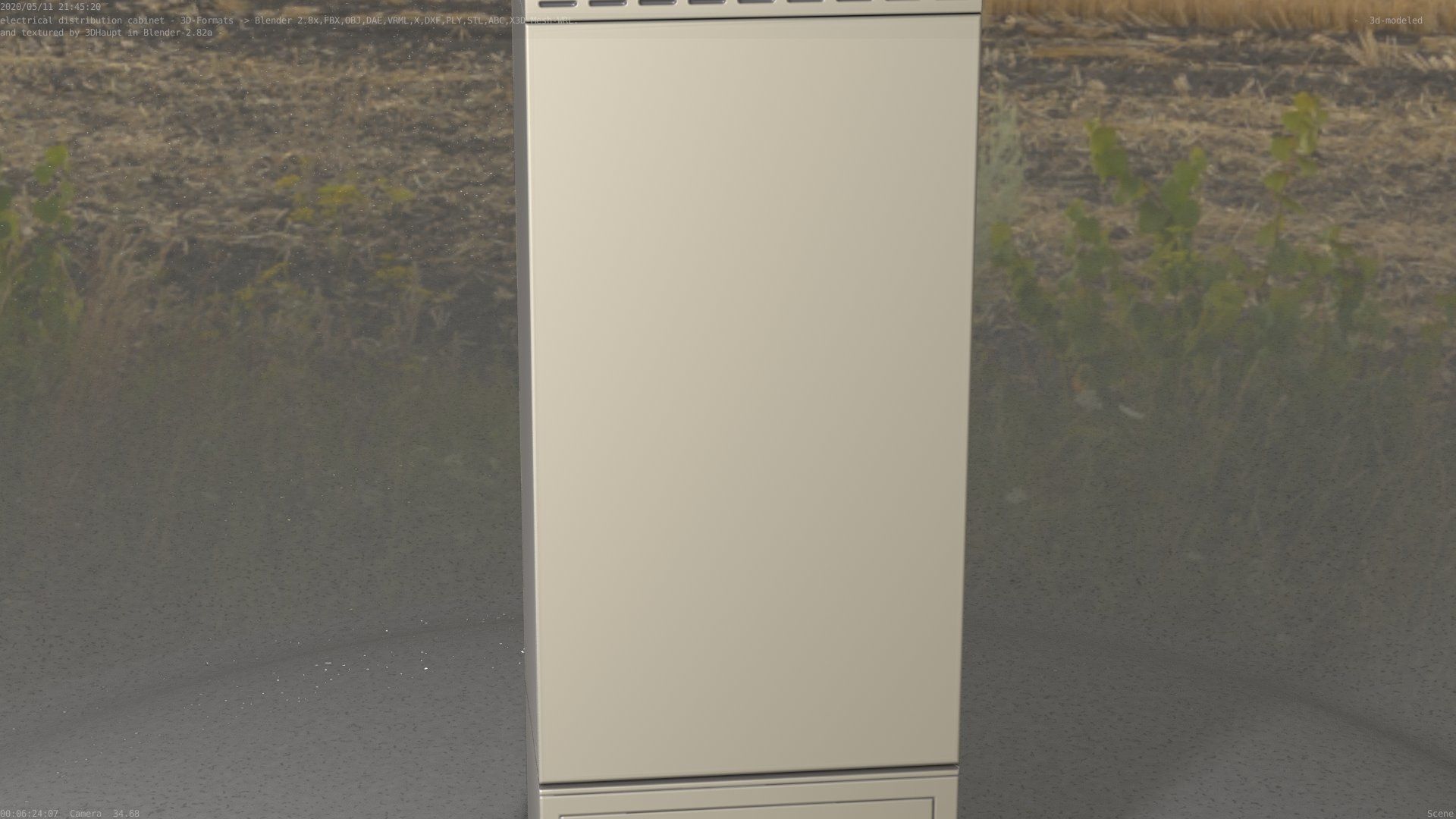 Electrical Distribution Cabinet 93 Low-poly 3D model_29
