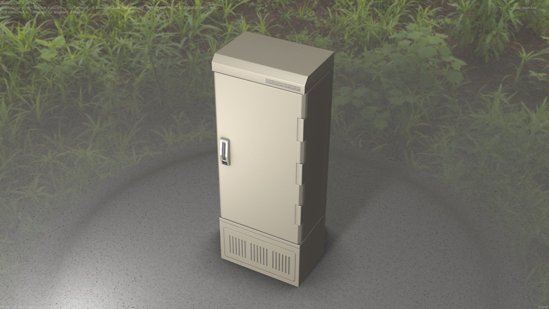 Electrical Distribution Cabinet 93 Low-poly 3D model_41