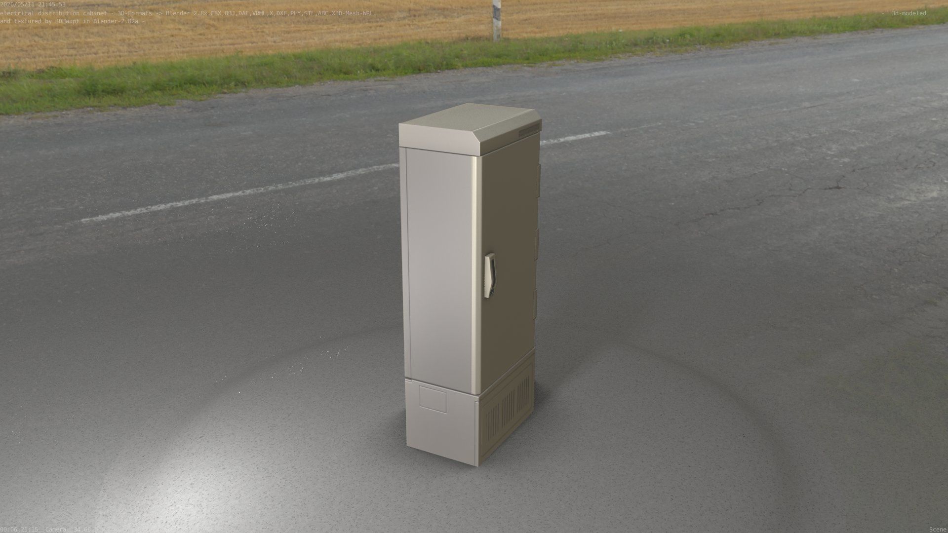 Electrical Distribution Cabinet 93 Low-poly 3D model_61