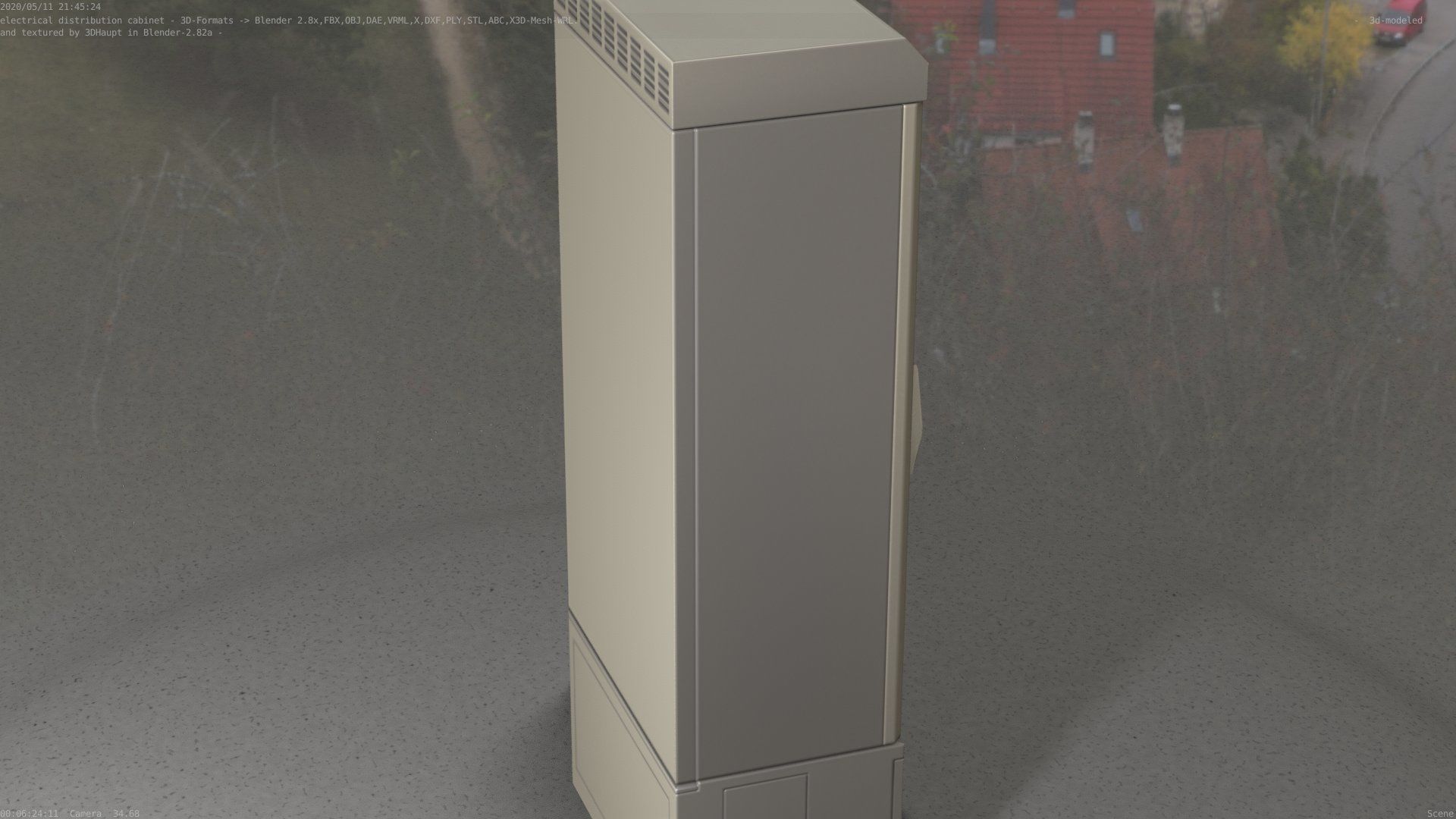 Electrical Distribution Cabinet 93 Low-poly 3D model_33