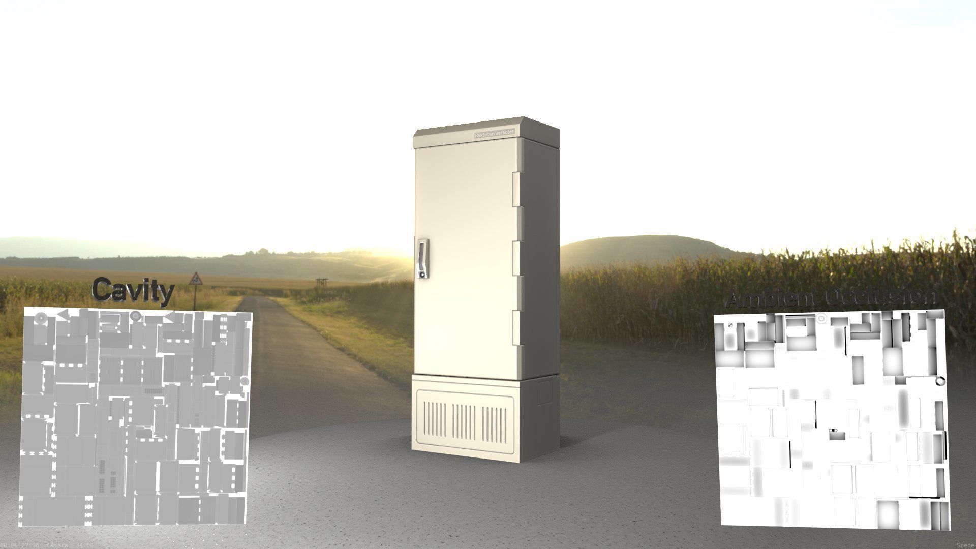 Electrical Distribution Cabinet 93 Low-poly 3D model_4