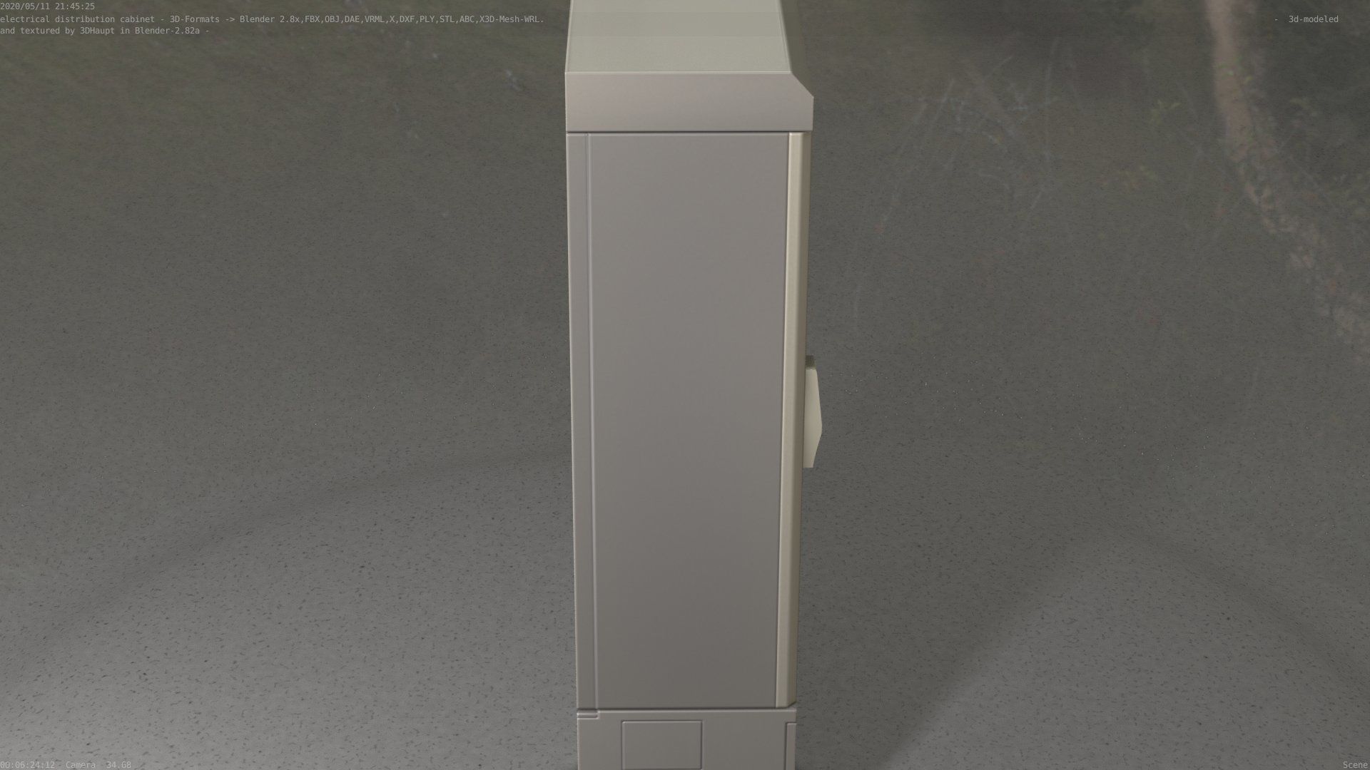 Electrical Distribution Cabinet 93 Low-poly 3D model_34
