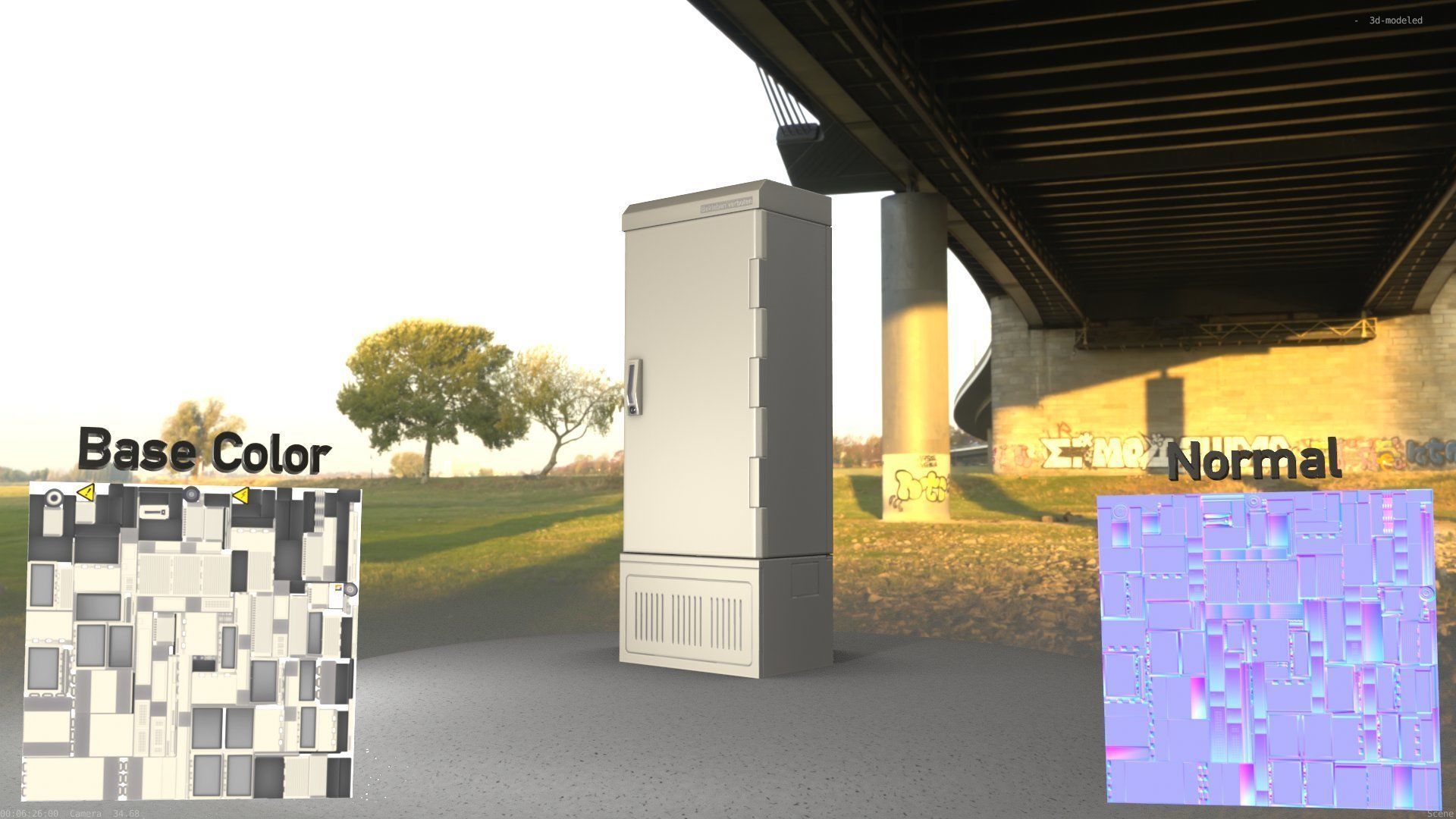 Electrical Distribution Cabinet 93 Low-poly 3D model_70