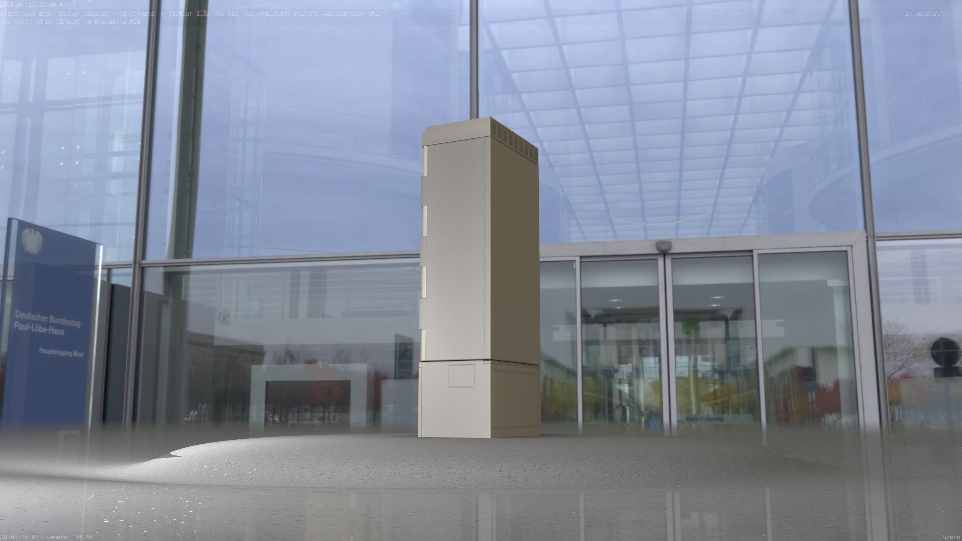 Electrical Distribution Cabinet 93 Low-poly 3D model_77