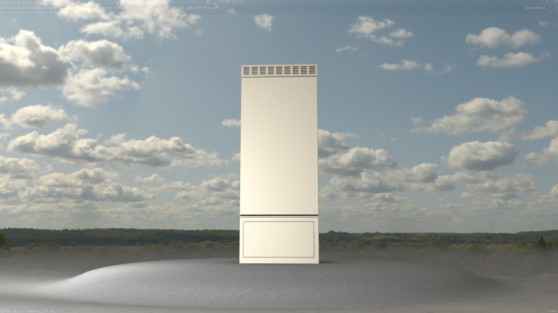 Electrical Distribution Cabinet 93 Low-poly 3D model_83