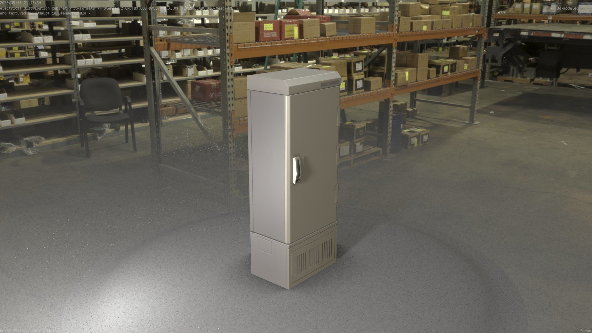 Electrical Distribution Cabinet 93 Low-poly 3D model_62