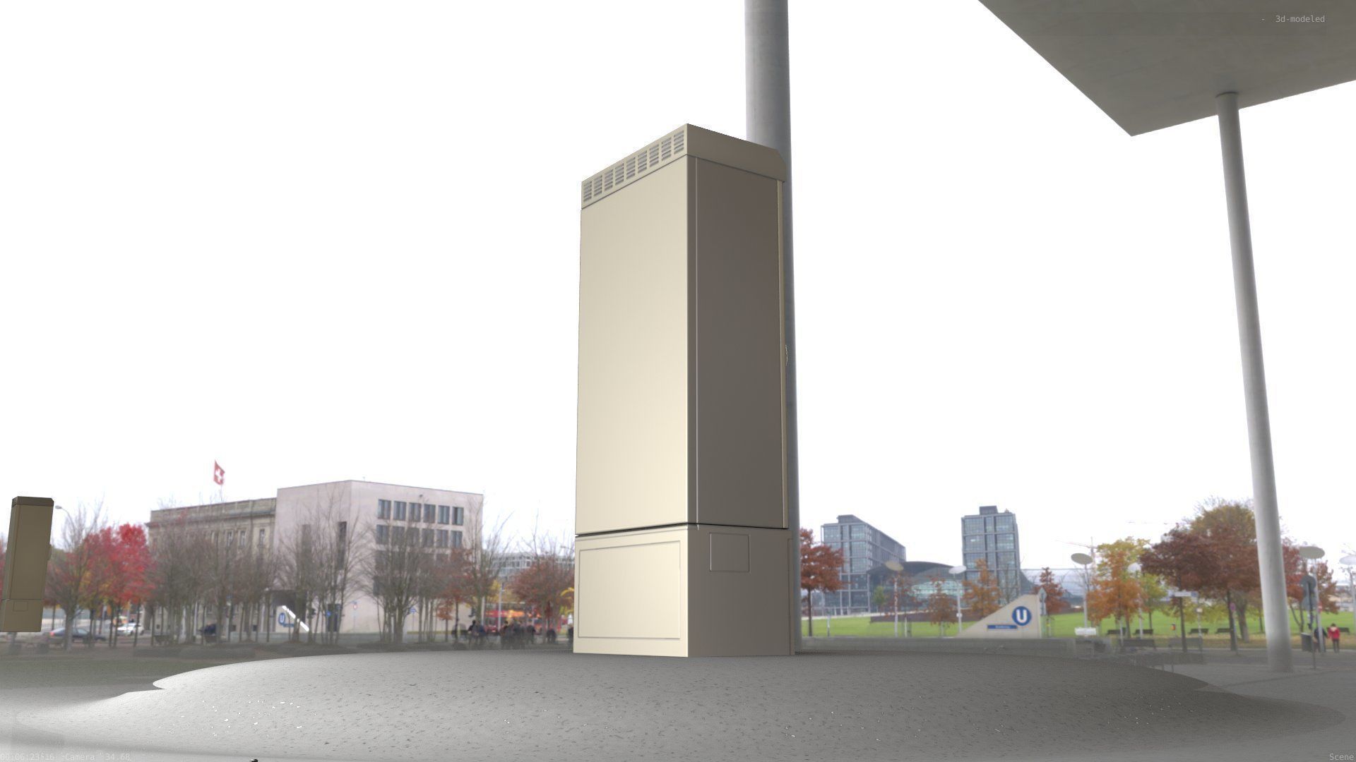 Electrical Distribution Cabinet 93 Low-poly 3D model_14