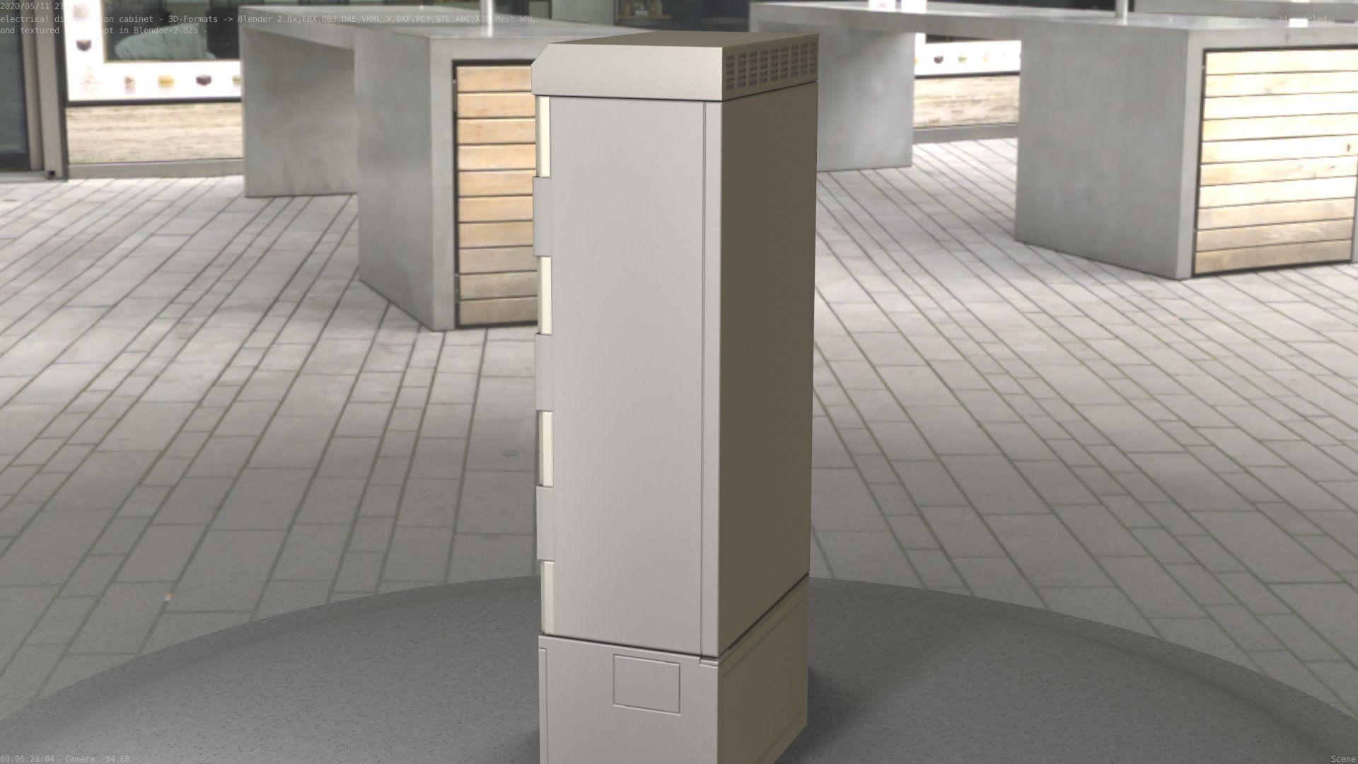 Electrical Distribution Cabinet 93 Low-poly 3D model_26