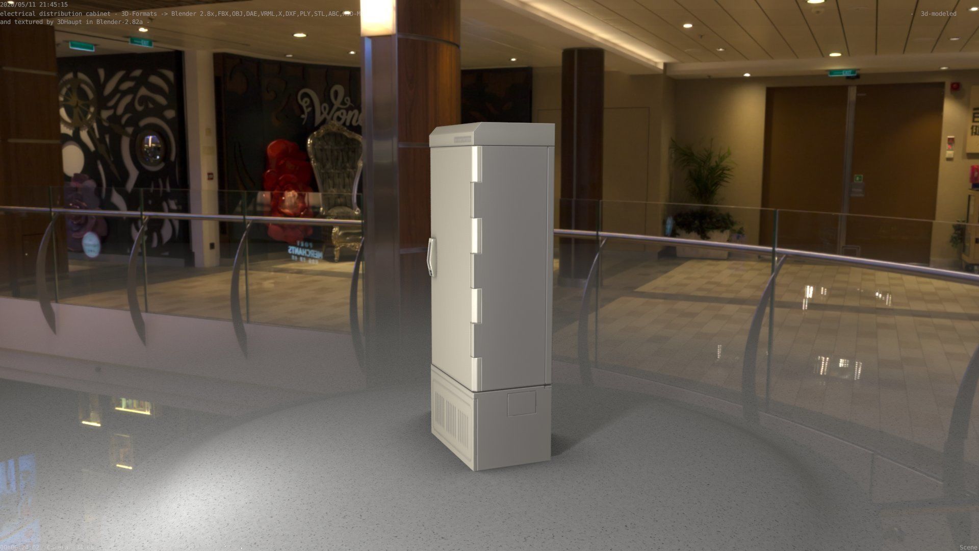 Electrical Distribution Cabinet 93 Low-poly 3D model_24