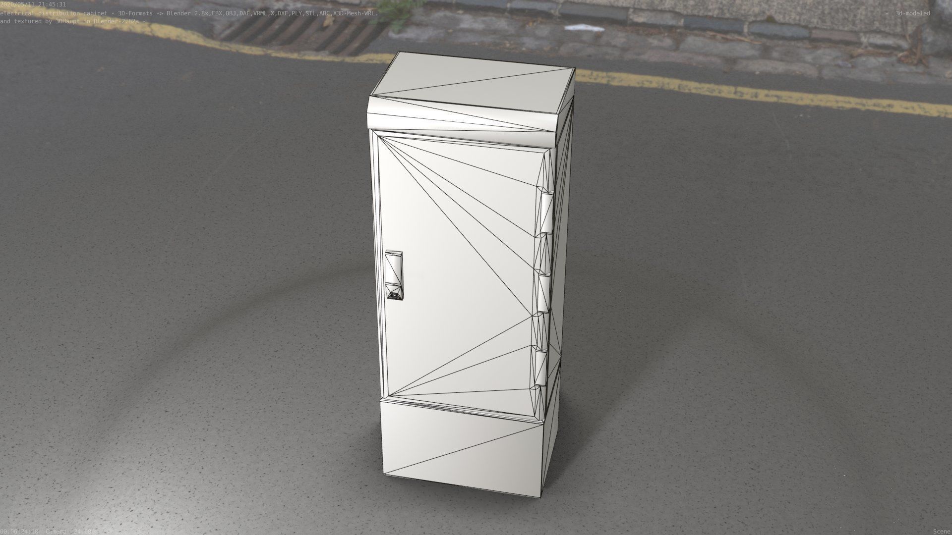 Electrical Distribution Cabinet 93 Low-poly 3D model_40