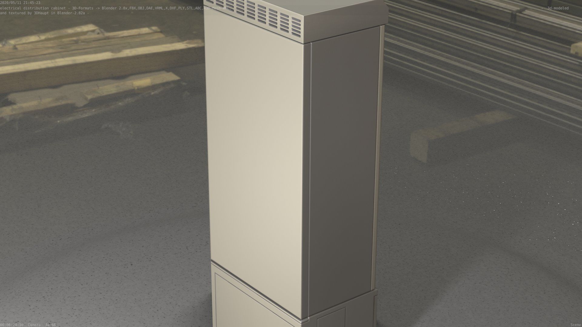 Electrical Distribution Cabinet 93 Low-poly 3D model_32
