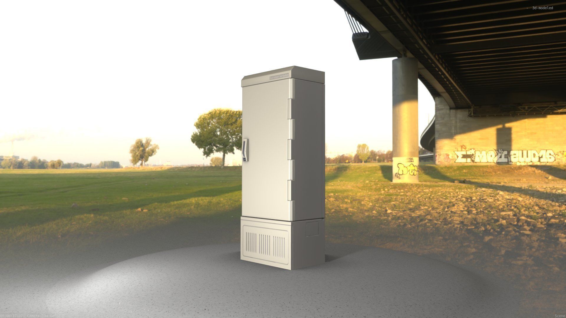 Electrical Distribution Cabinet 93 Low-poly 3D model_5