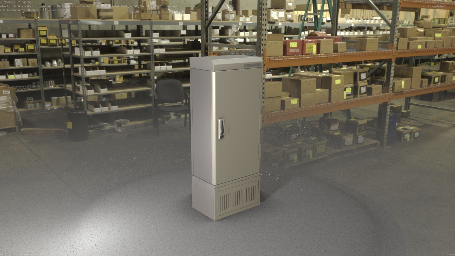 Electrical Distribution Cabinet 93 Low-poly 3D model_63