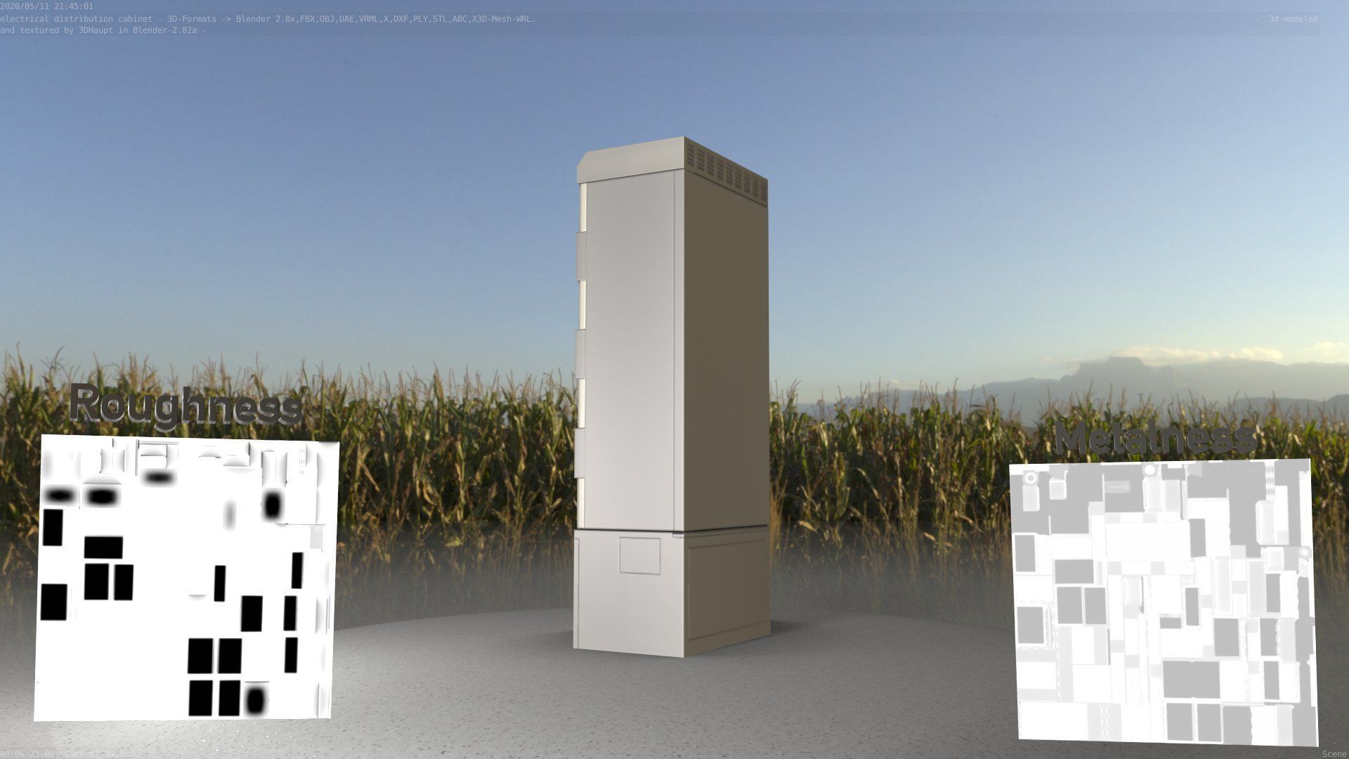 Electrical Distribution Cabinet 93 Low-poly 3D model_7