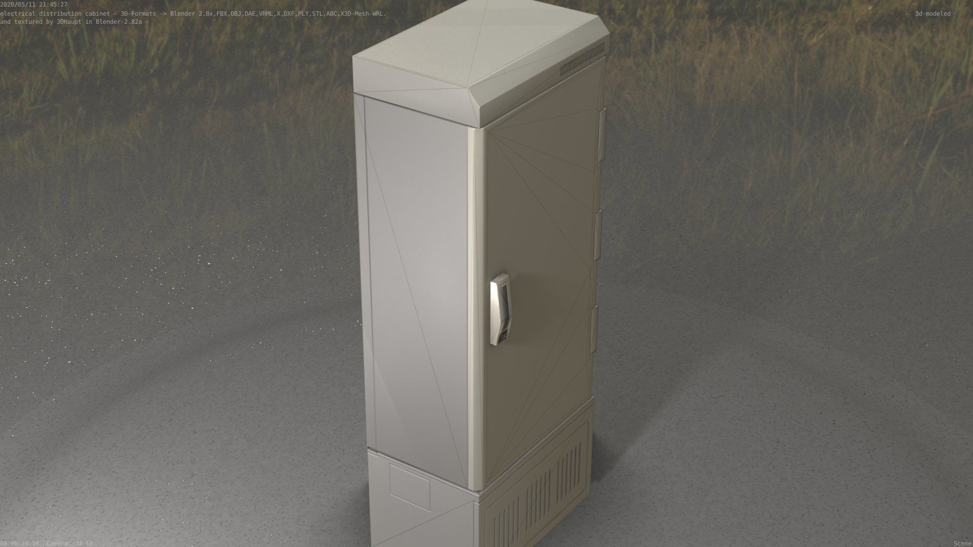 Electrical Distribution Cabinet 93 Low-poly 3D model_36