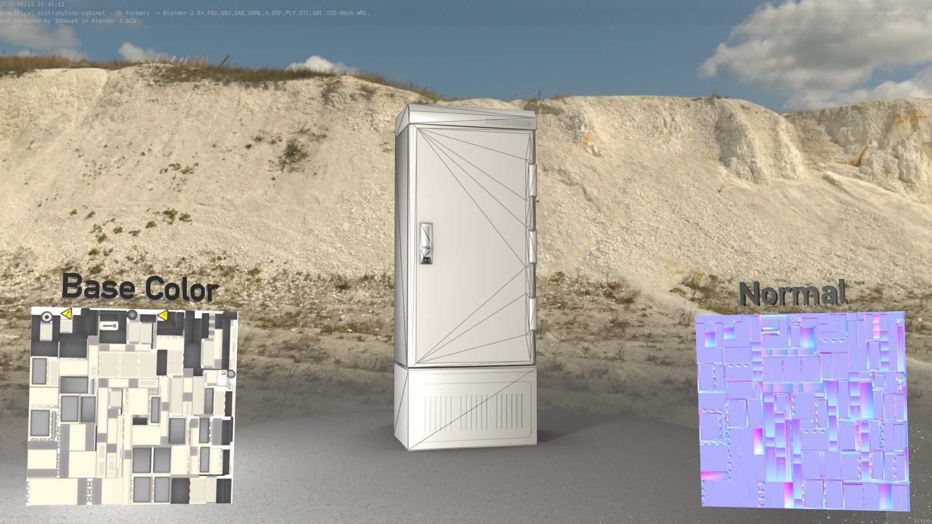 Electrical Distribution Cabinet 93 Low-poly 3D model_20