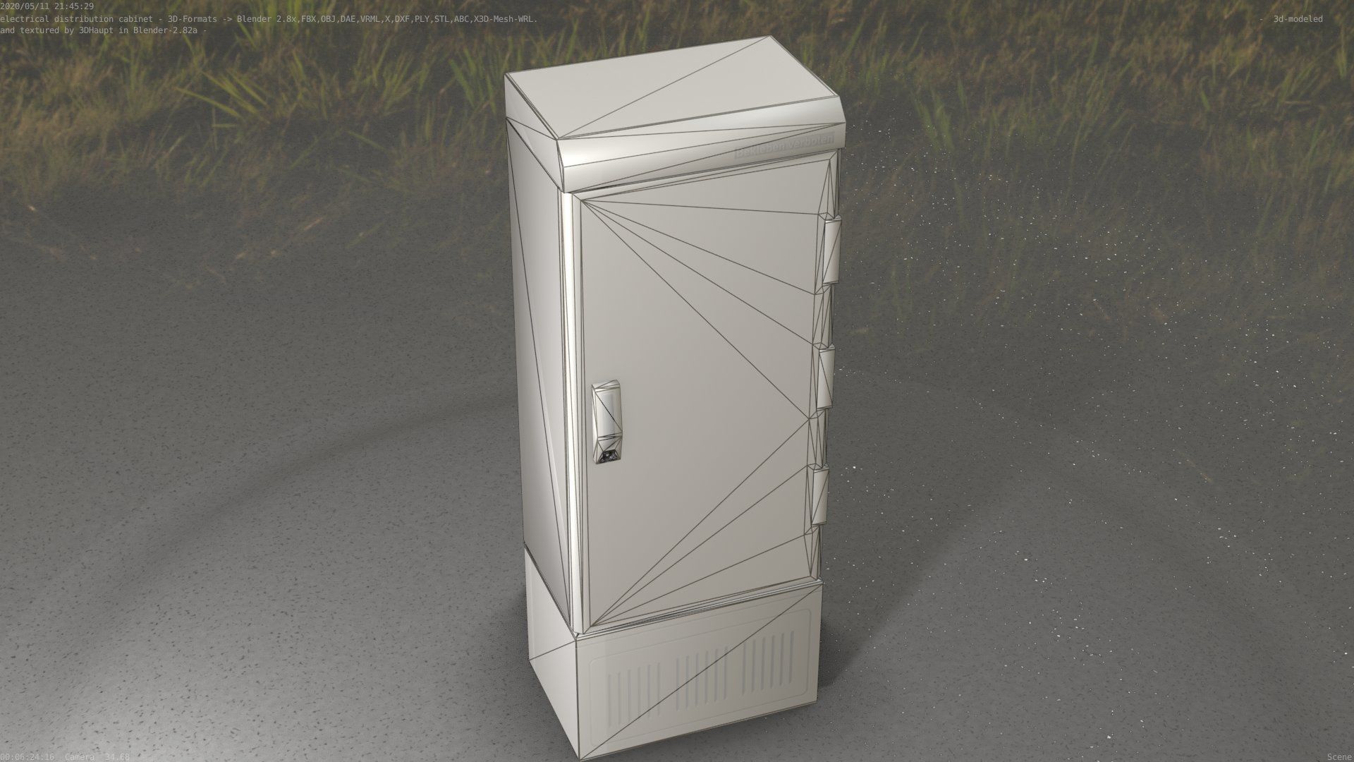 Electrical Distribution Cabinet 93 Low-poly 3D model_38
