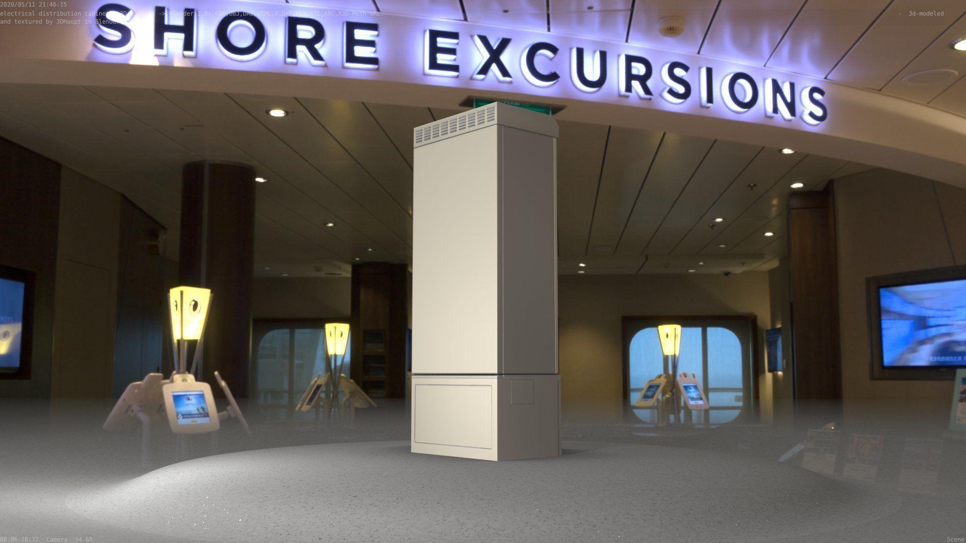 Electrical Distribution Cabinet 93 Low-poly 3D model_87