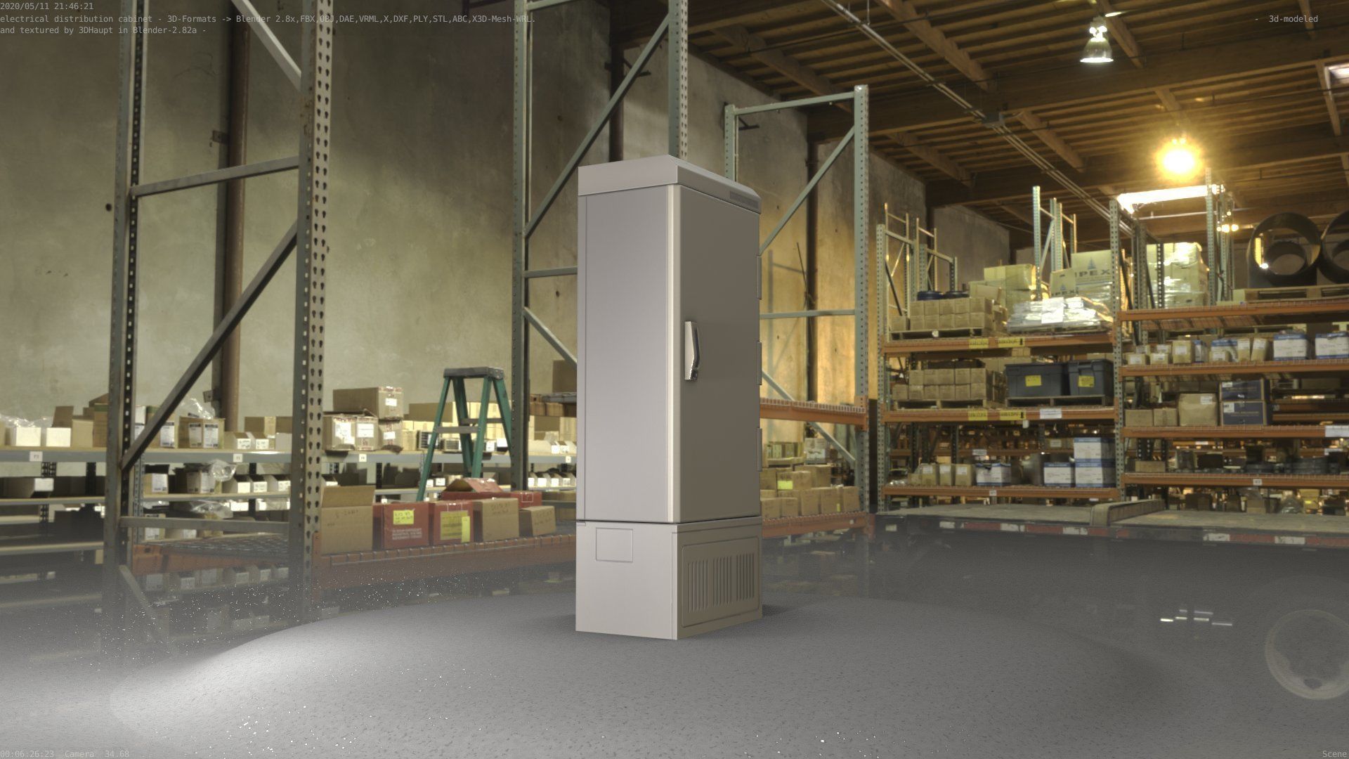 Electrical Distribution Cabinet 93 Low-poly 3D model_93