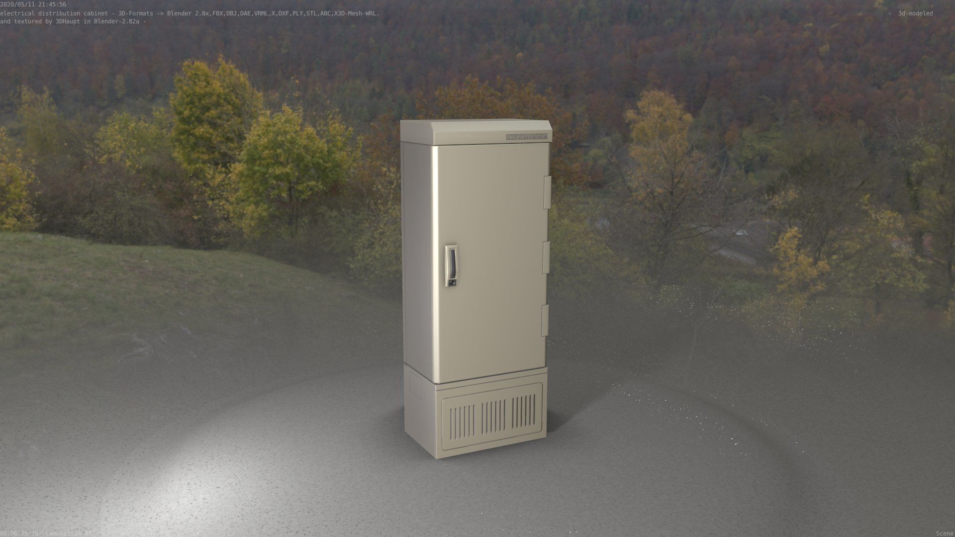 Electrical Distribution Cabinet 93 Low-poly 3D model_64