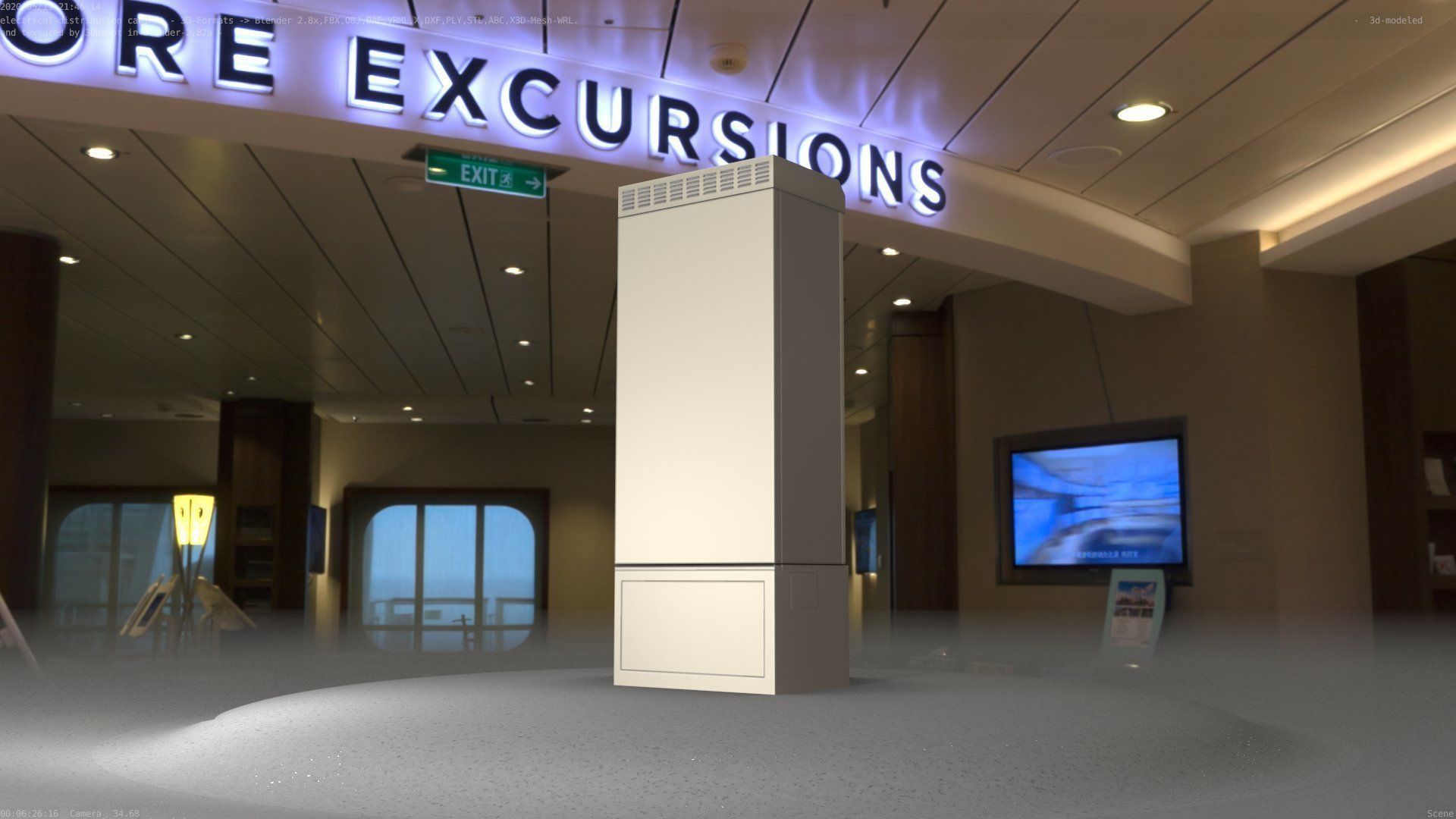 Electrical Distribution Cabinet 93 Low-poly 3D model_86