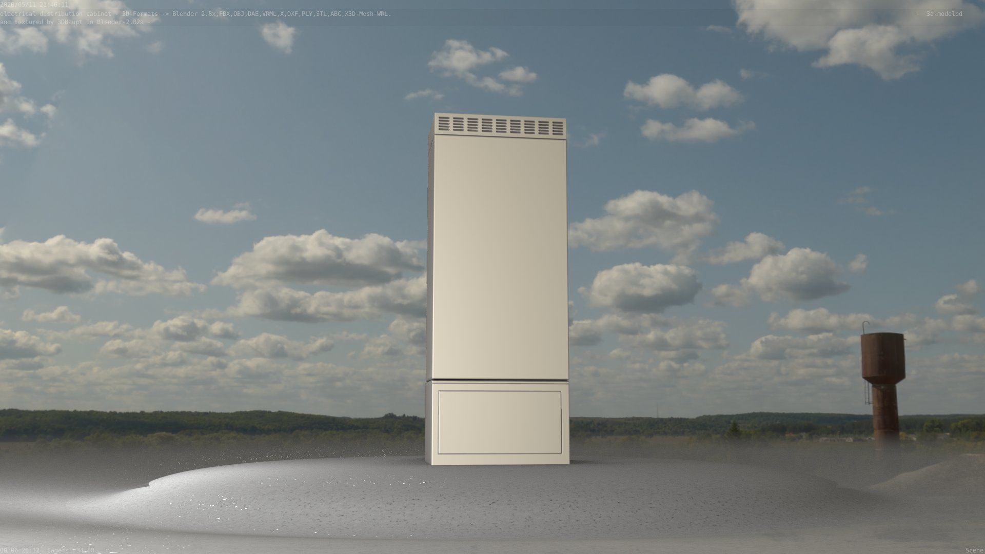 Electrical Distribution Cabinet 93 Low-poly 3D model_82