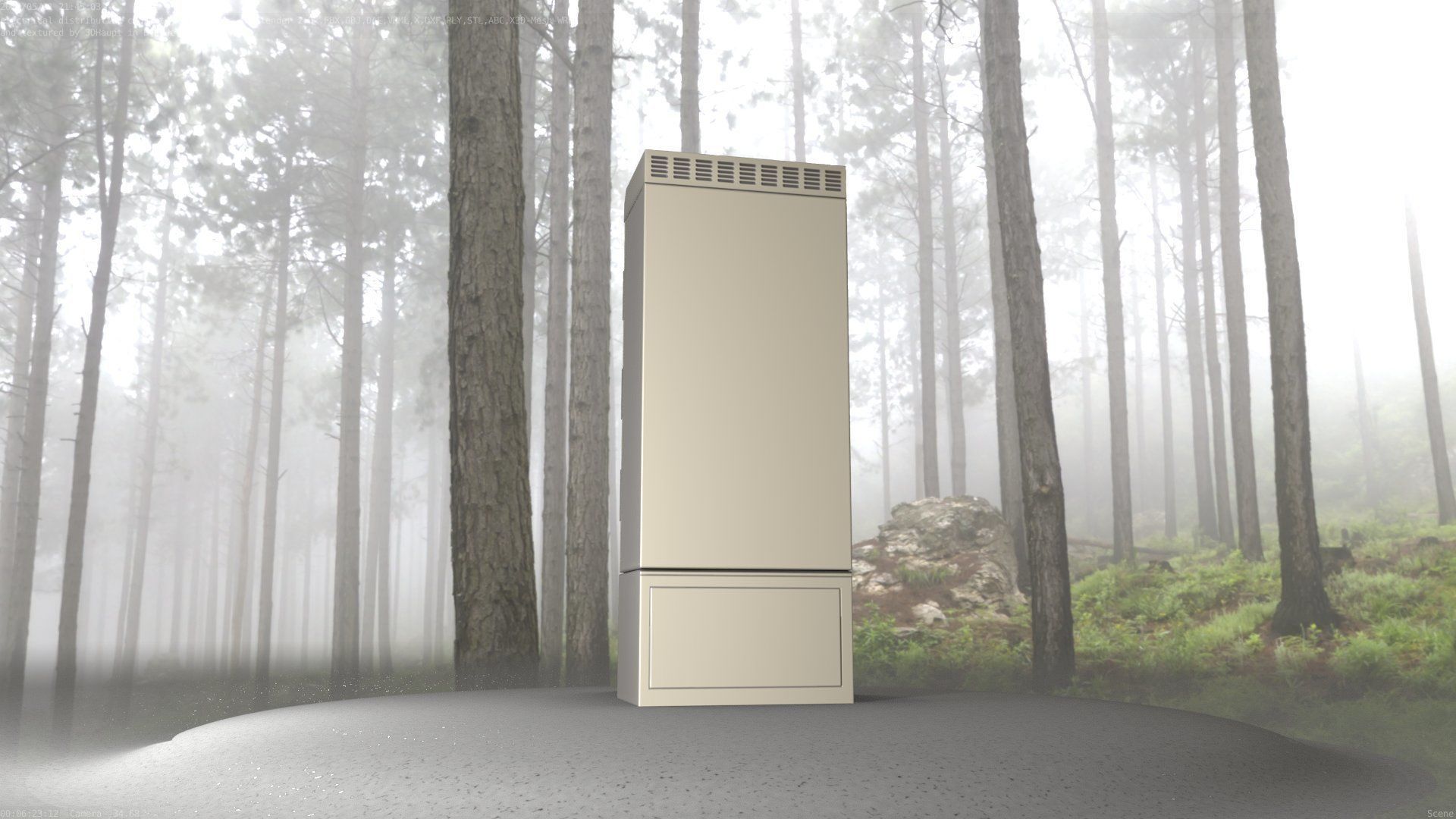 Electrical Distribution Cabinet 93 Low-poly 3D model_10