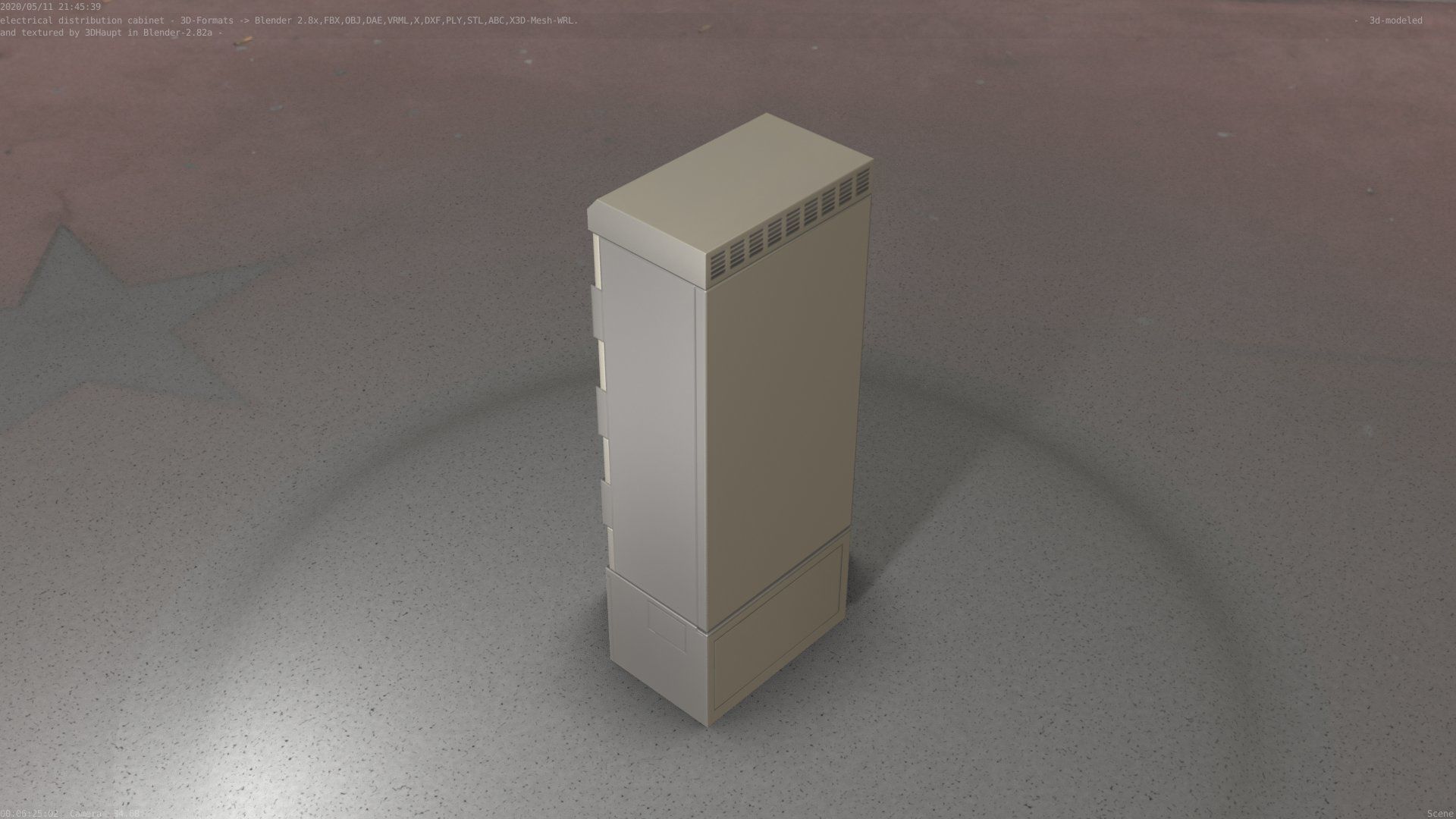 Electrical Distribution Cabinet 93 Low-poly 3D model_48