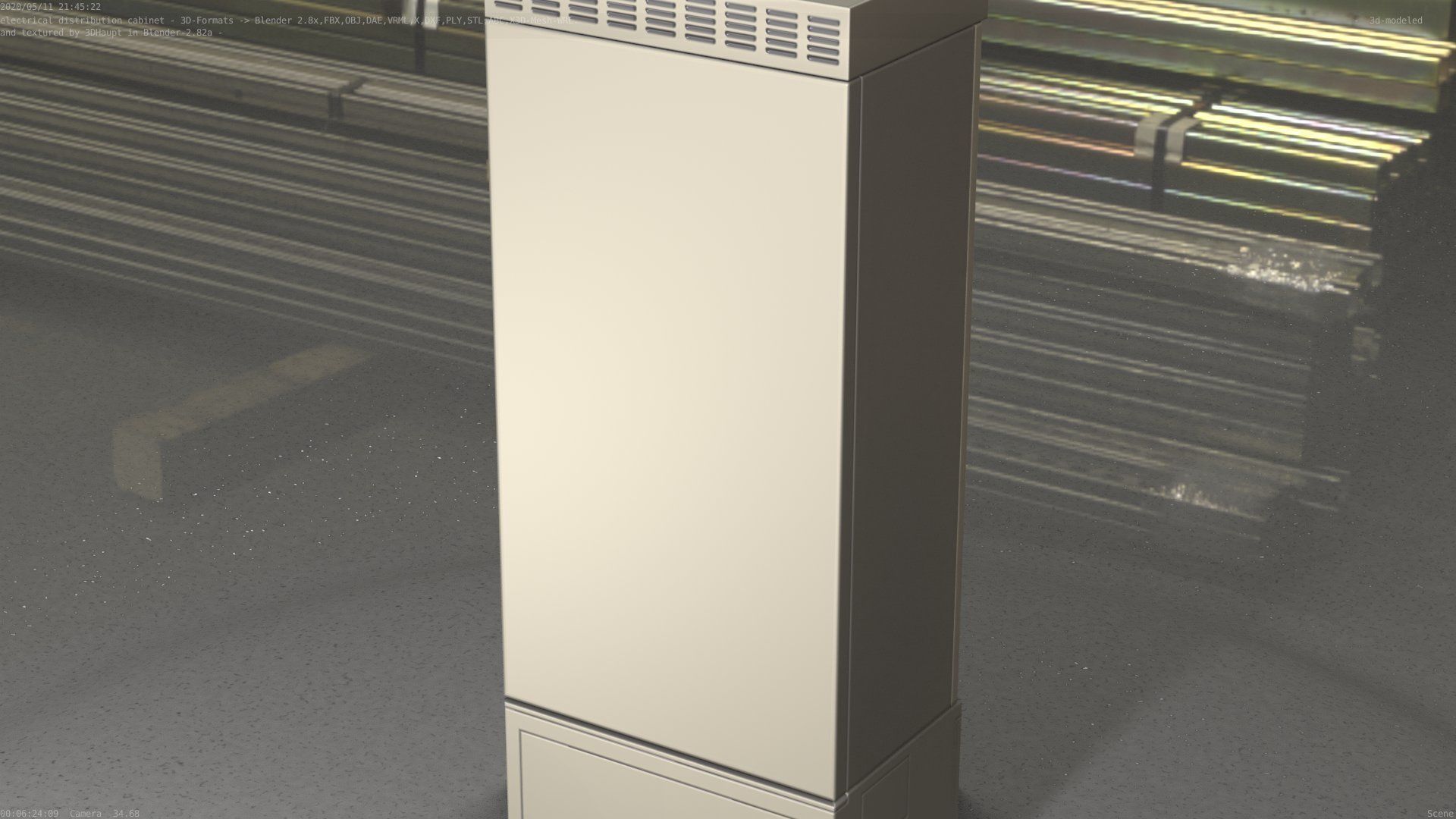 Electrical Distribution Cabinet 93 Low-poly 3D model_31