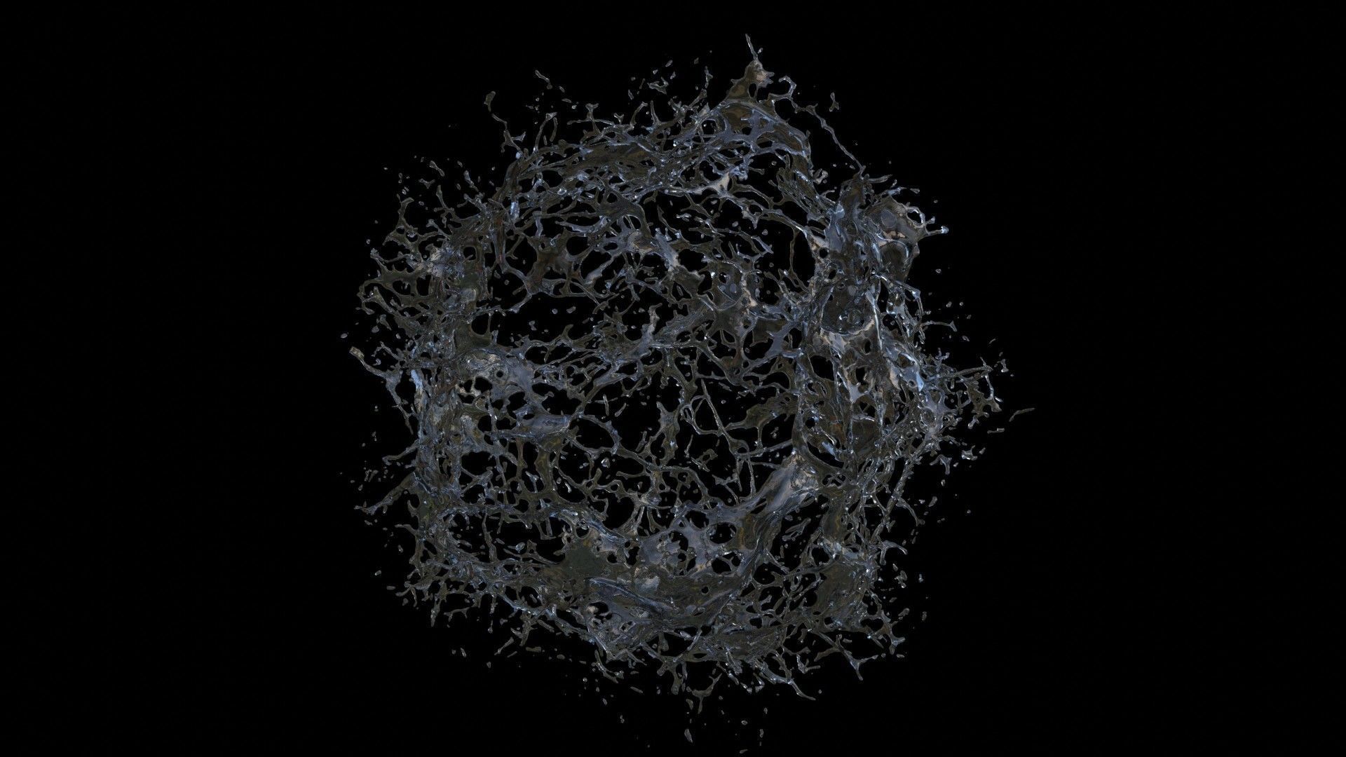 Water Explosion 3D model_1