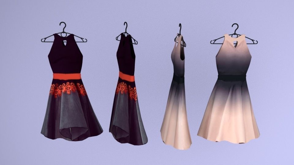 Large collection of clothes for the closet and store Low-poly 3D model_6
