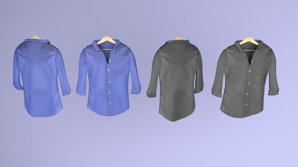 Large collection of clothes for the closet and store Low-poly 3D model_9