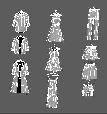 Large collection of clothes for the closet and store Low-poly 3D model_12