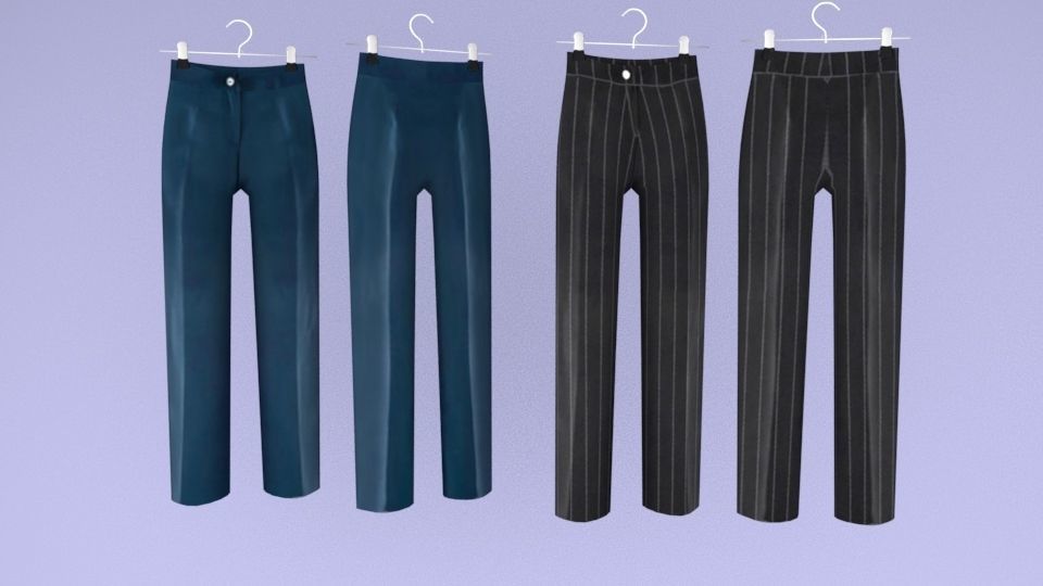 Large collection of clothes for the closet and store Low-poly 3D model_1