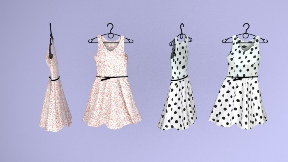 Large collection of clothes for the closet and store Low-poly 3D model_7