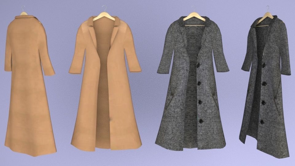 Large collection of clothes for the closet and store Low-poly 3D model_2