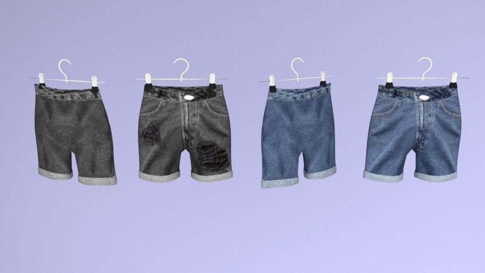 Large collection of clothes for the closet and store Low-poly 3D model_5